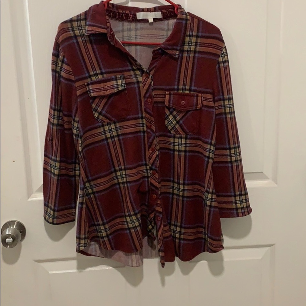 Purple Flannel Button Up